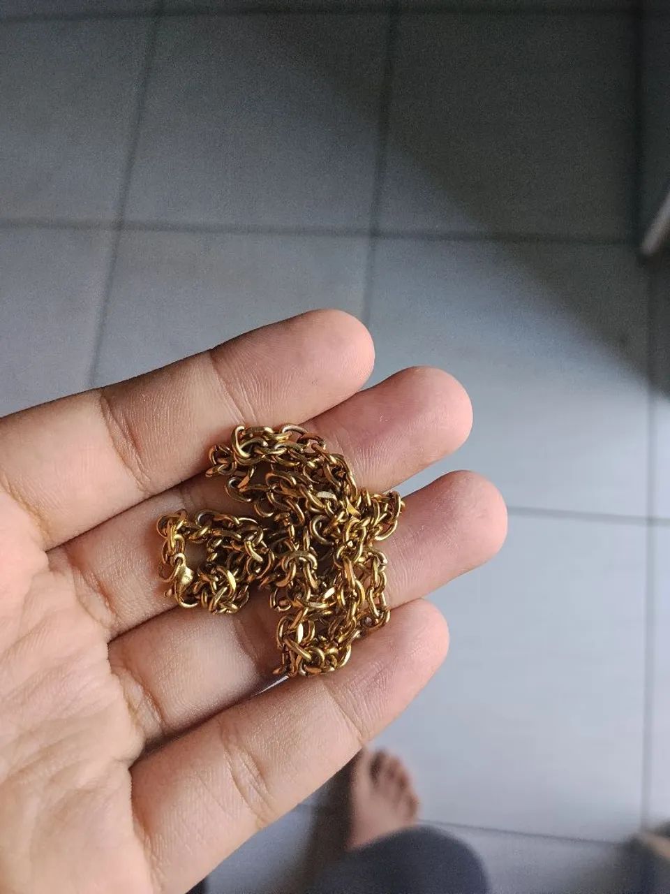 Cordão banhado de ouro estilo corrente  - Foto 2