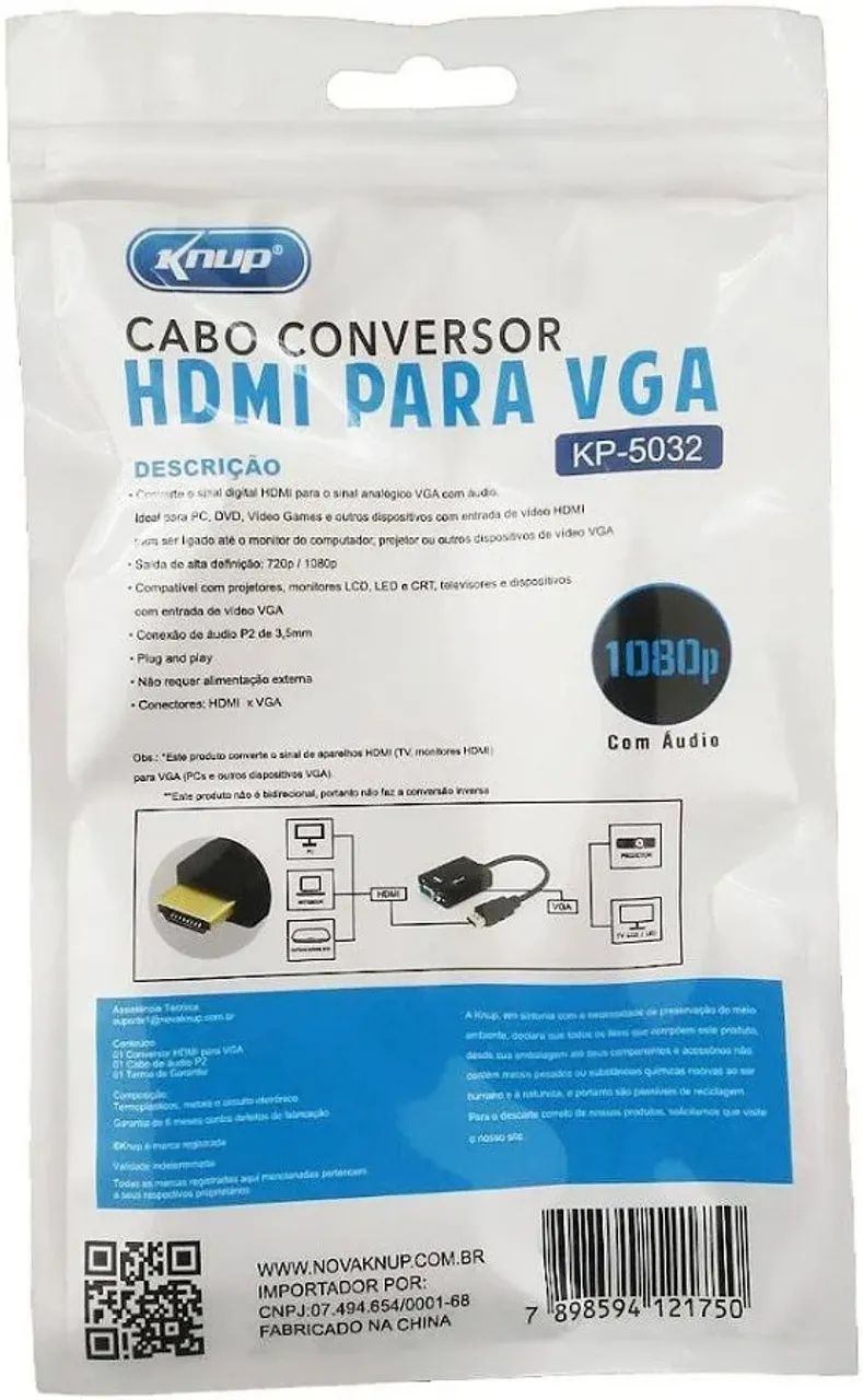 Adaptador cabo conversor hdmi para vga - Foto 5