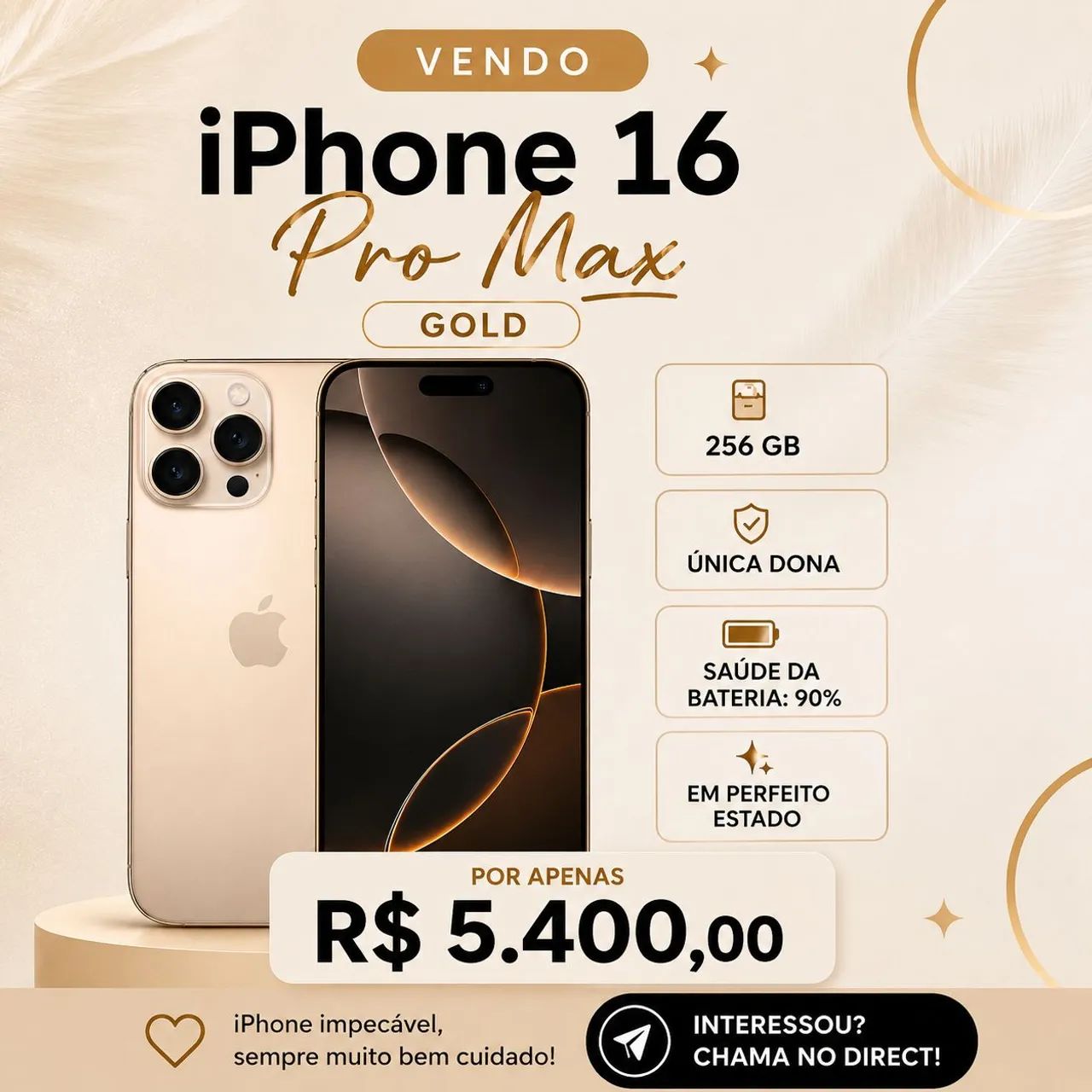 iPhone 16 Pro Max 256GB ゴールド iPhone 16 Pro Max 256GB com o Melhor Preço é no Zoom