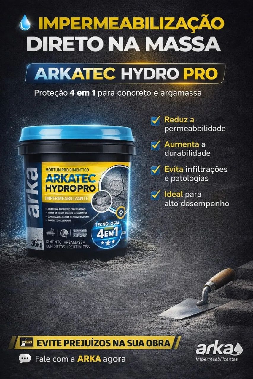 Impermeabilizante em pó ArkaTec Hidro Pro  - 4kg - Foto 2