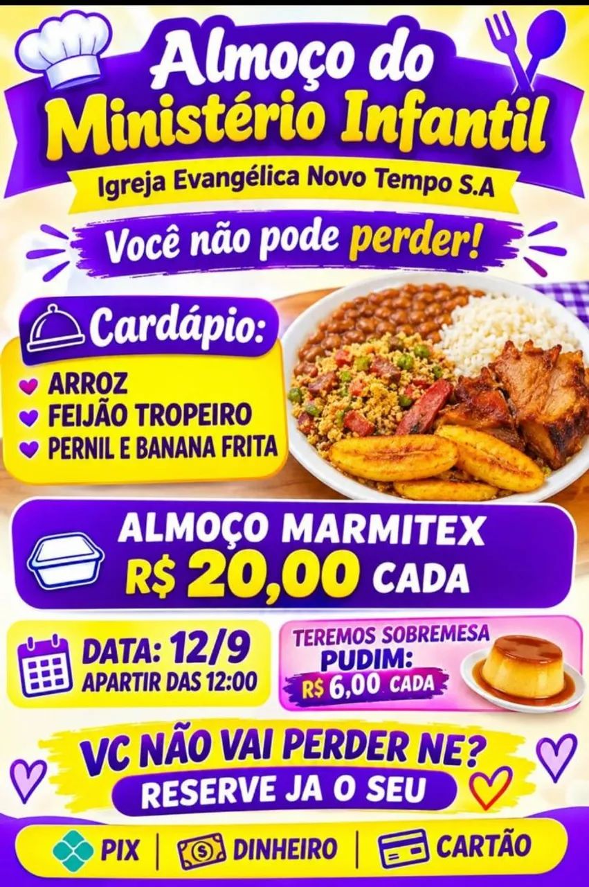 Marmitex sábado agora 12/9
