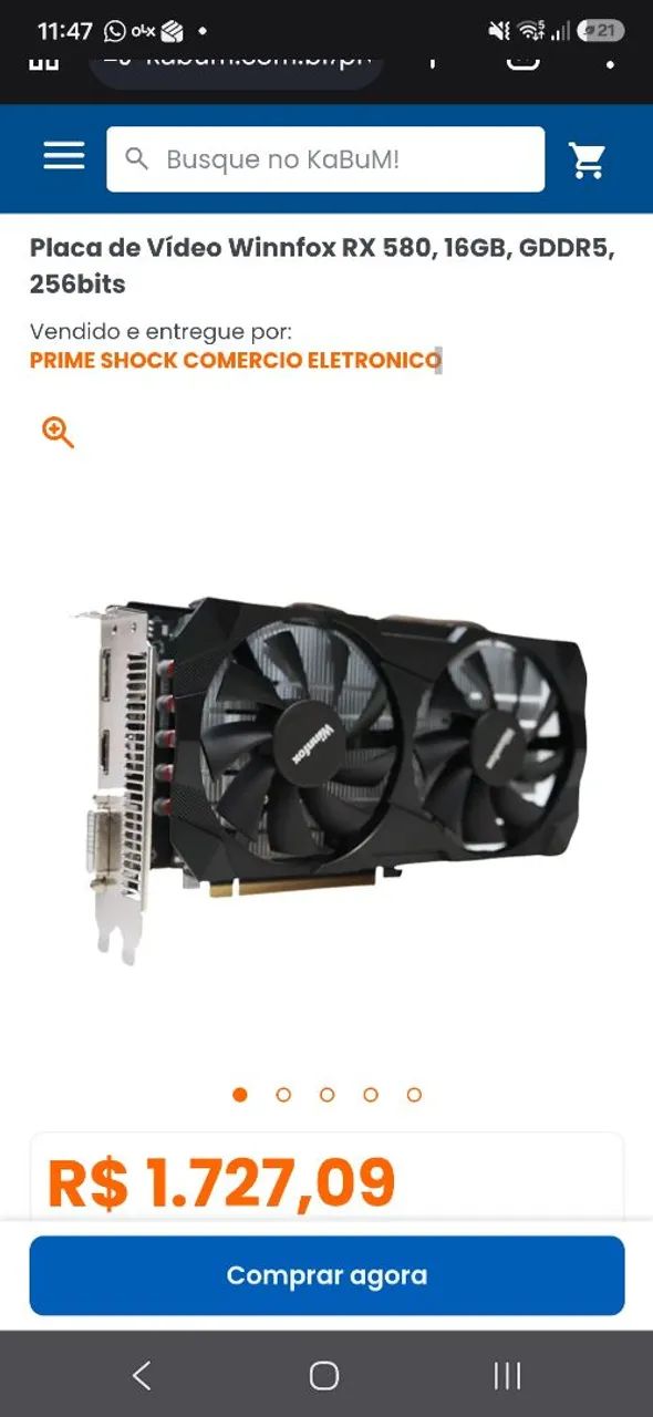 RX 580 - 16 GB!!! Placa de Vídeo 