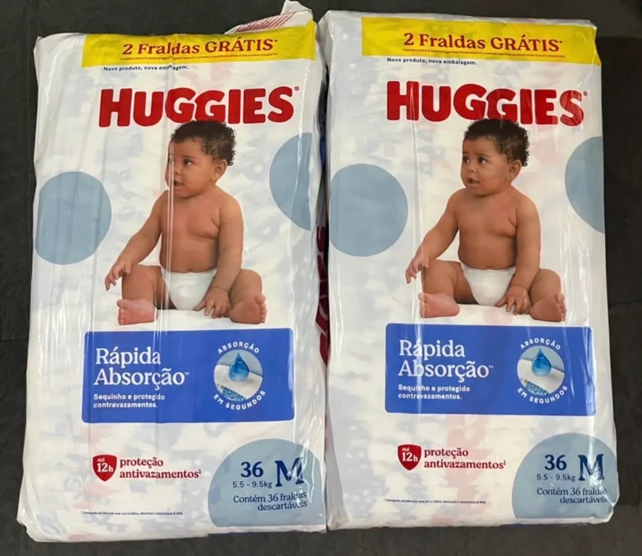 Fralda Huggies tamanho M, dois pacotes