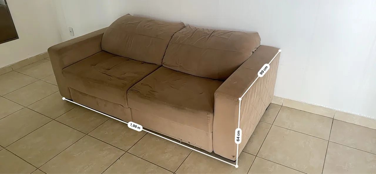Sofá retrátil 2 lugares 2m