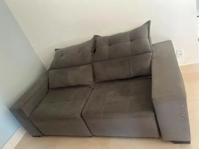 Sofá Retrátil e Reclinável 2,00m - Cinza - Foto 2