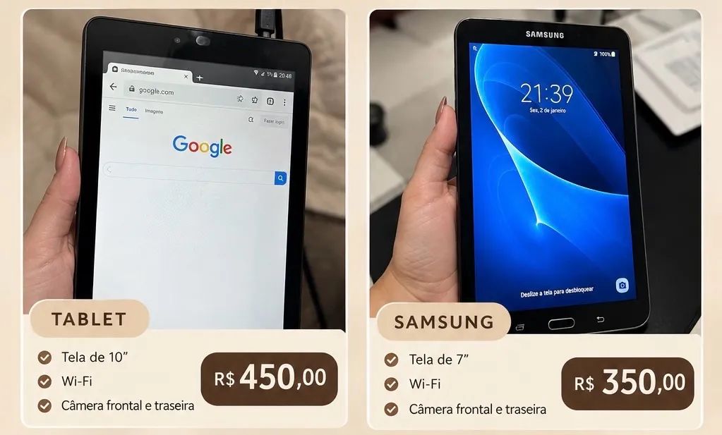 Tablet Samsung e Amazon 