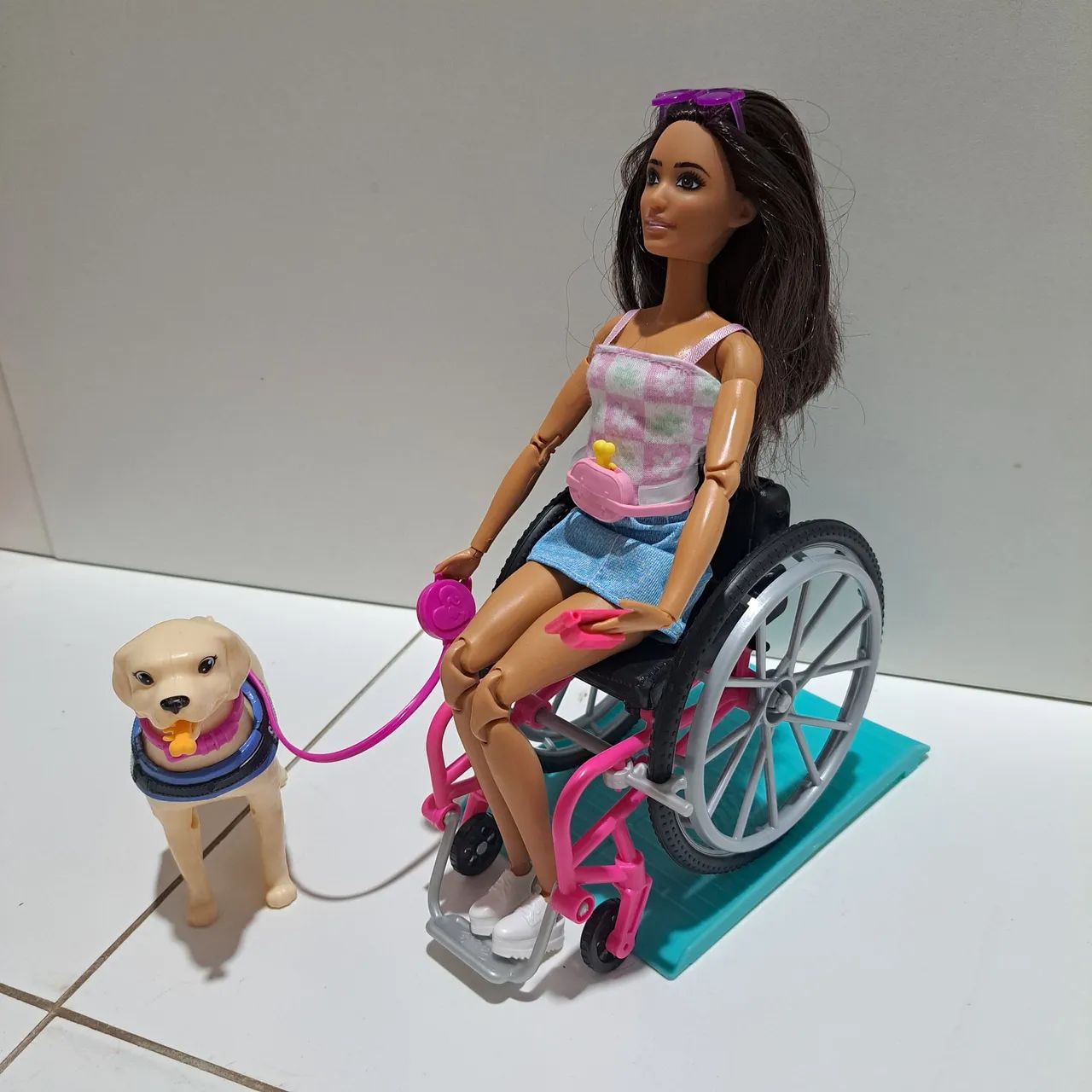 Barbie Brunette Cadeirante com Cão Guia Completa - Foto 5
