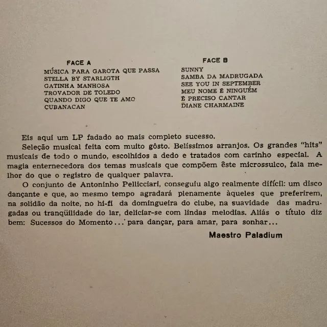 lp vinil Antoninho Pellicciari - Sucessos Do Momento (1963) - Foto 3