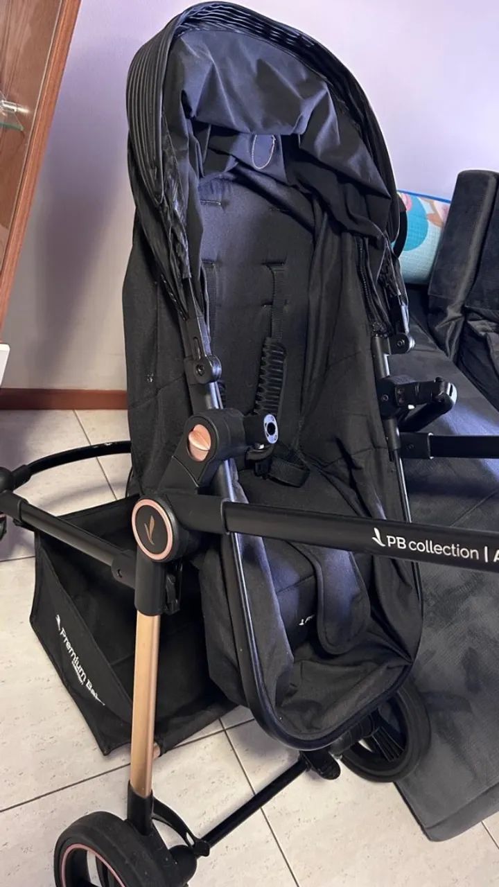Carrinho Kansas Trio Bebê Conforto e Base Premium Baby Preto - Foto 2