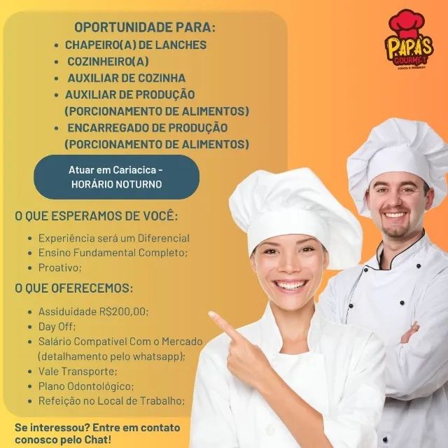 OPOTUNIDADE DE EMPREGO!