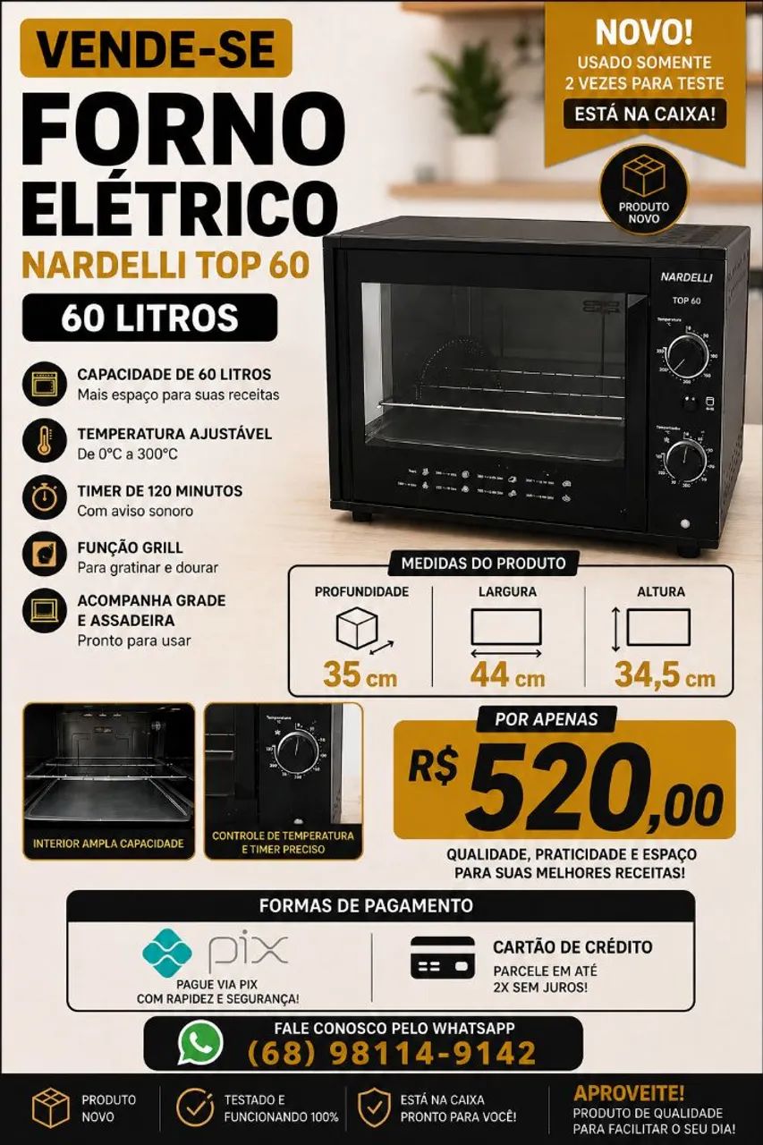 Forno elétrico 60 Litros - Foto 4