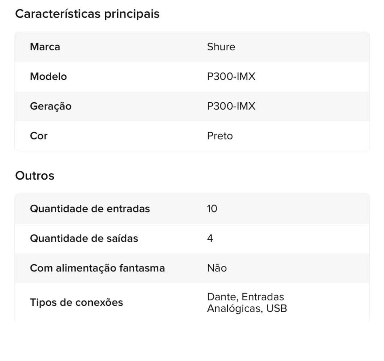 Processador de Audioconferência SHURE P300-IMX - Foto 4