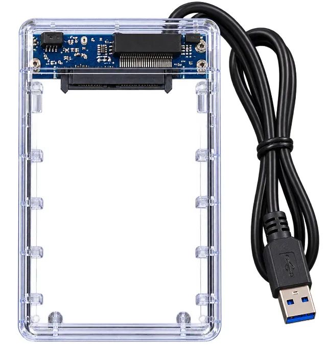 Case Externa HD SSD 2.5 SATA USB 3.0 Transparente