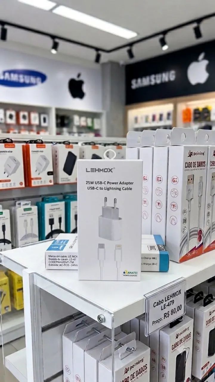 Carregador Completo USB-C para Lightning (Base + Cabo)