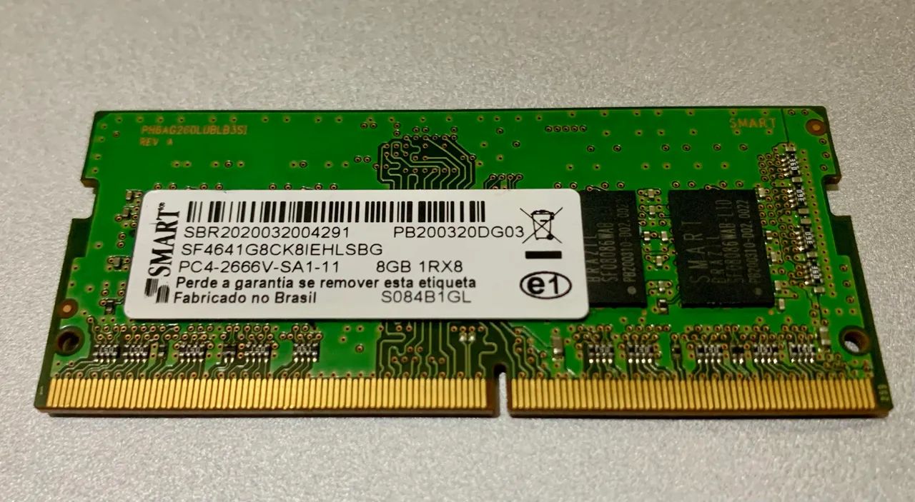 Memória 8GB DDR4 Notebook