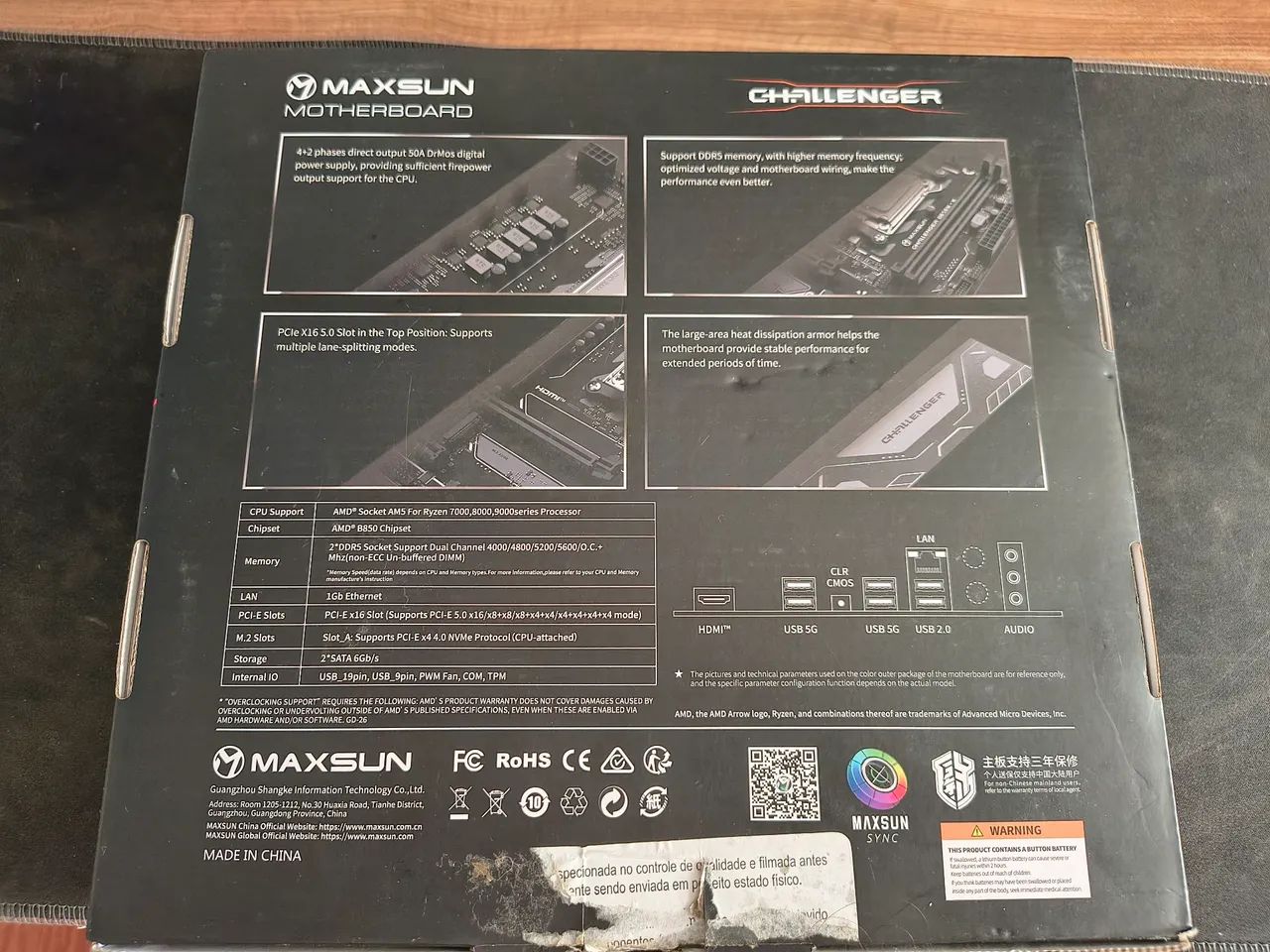 Placa mãe AM5 MaxSun Challenger B850mk wi-fi  - Foto 4