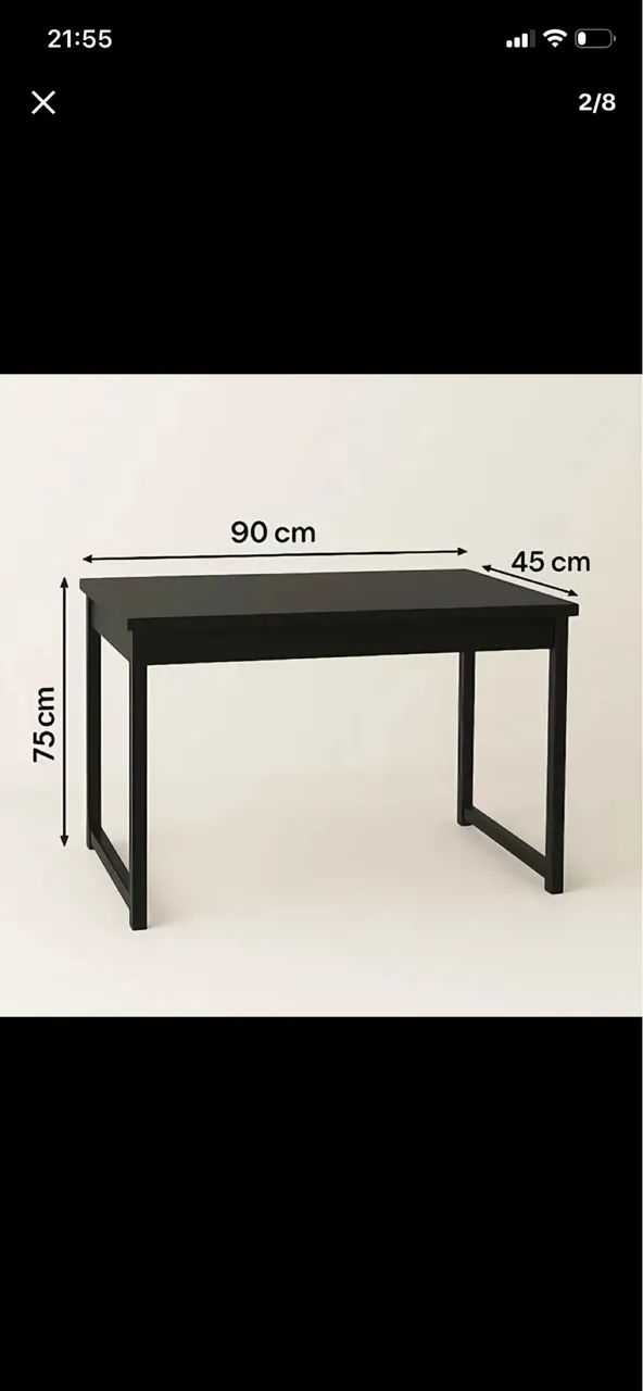 Mesa para Home Office Industrial com Cadeira Charles Eames Preta