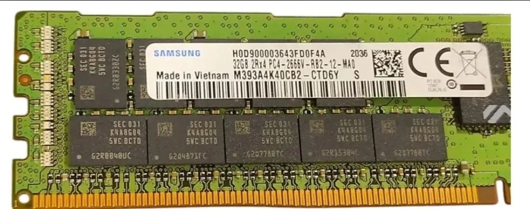 Samsung DDR4 ECC RDIMM 32GB(16GB×2枚セット) ULTIMAS UNIDADES MEMORIA DDR4 SERVIDOR Samsung/IBM 32GB 2666Hz