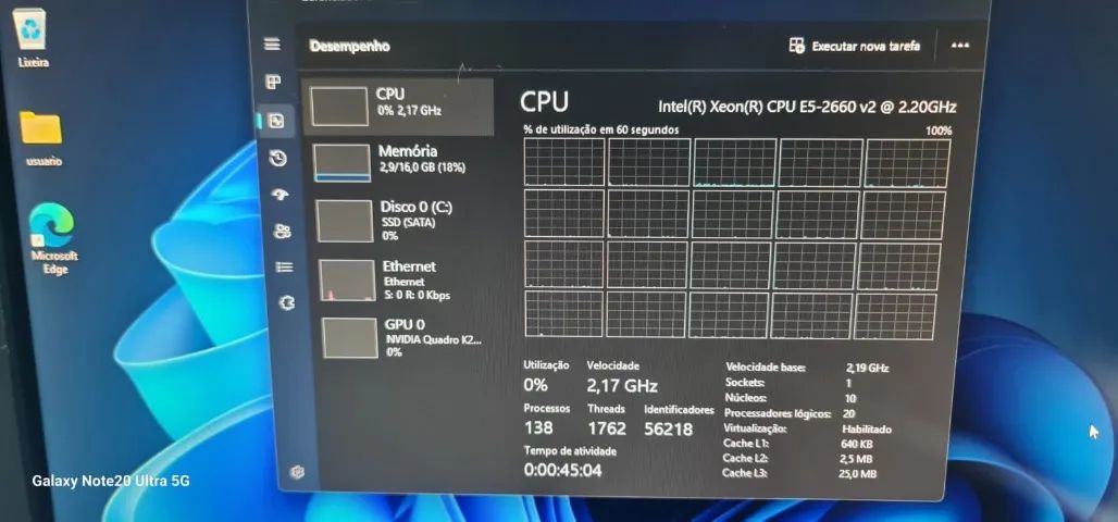 PC XEON E-2660 V2 16GB DDR3 SSD 240GB NVIDIA QUADRO K2000 - Foto 5