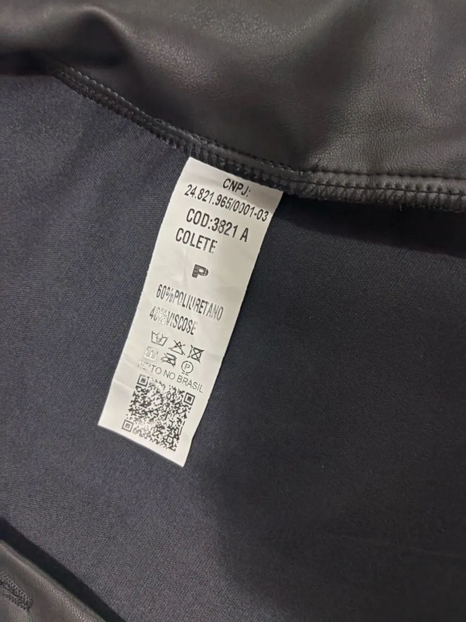 Colete em Courino Preto - Foto 2