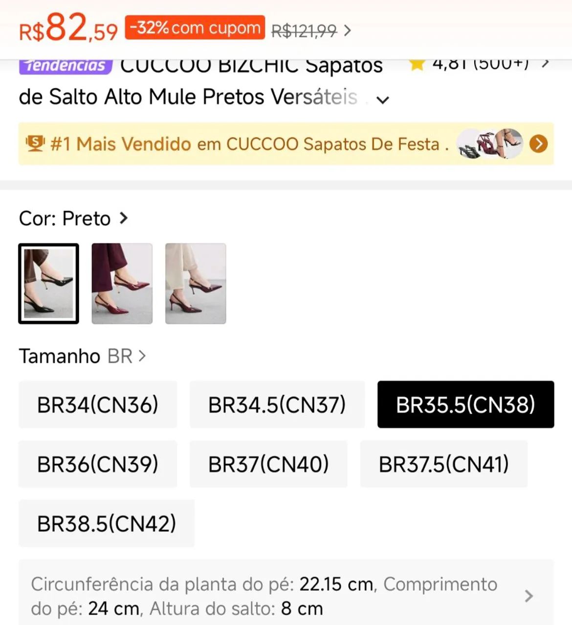 Scarpin preto da shein - Foto 2