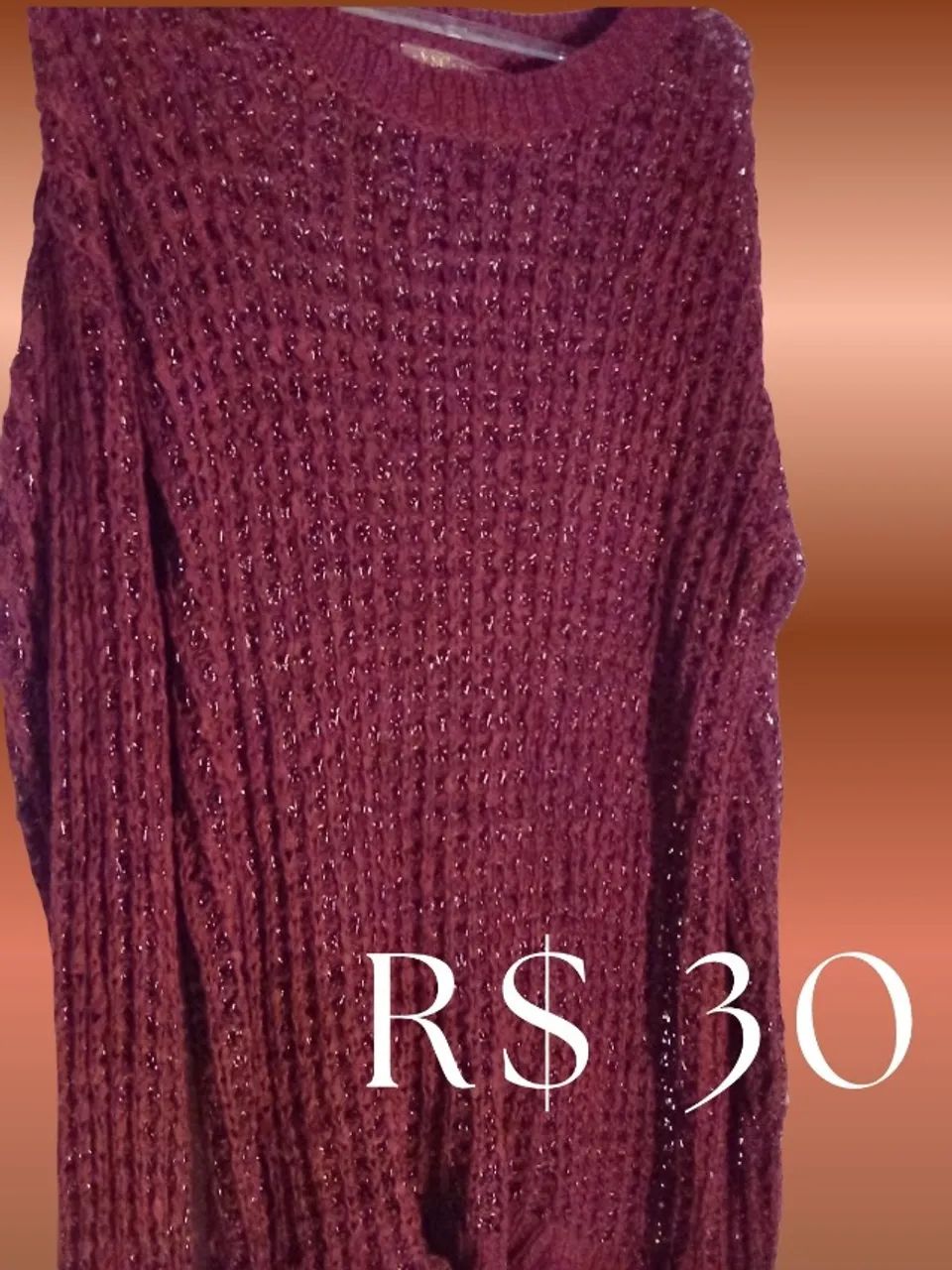 Blusa de fios tricotada tam M - Foto 2