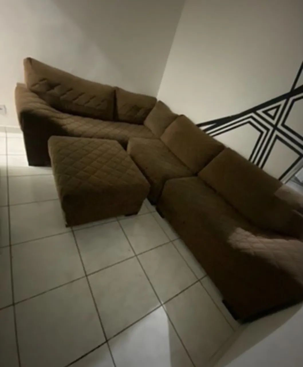 Sofá de Canto Smart Diva (8 Lugares) + Puff Suede - Grande e Espaçoso!  - Foto 3
