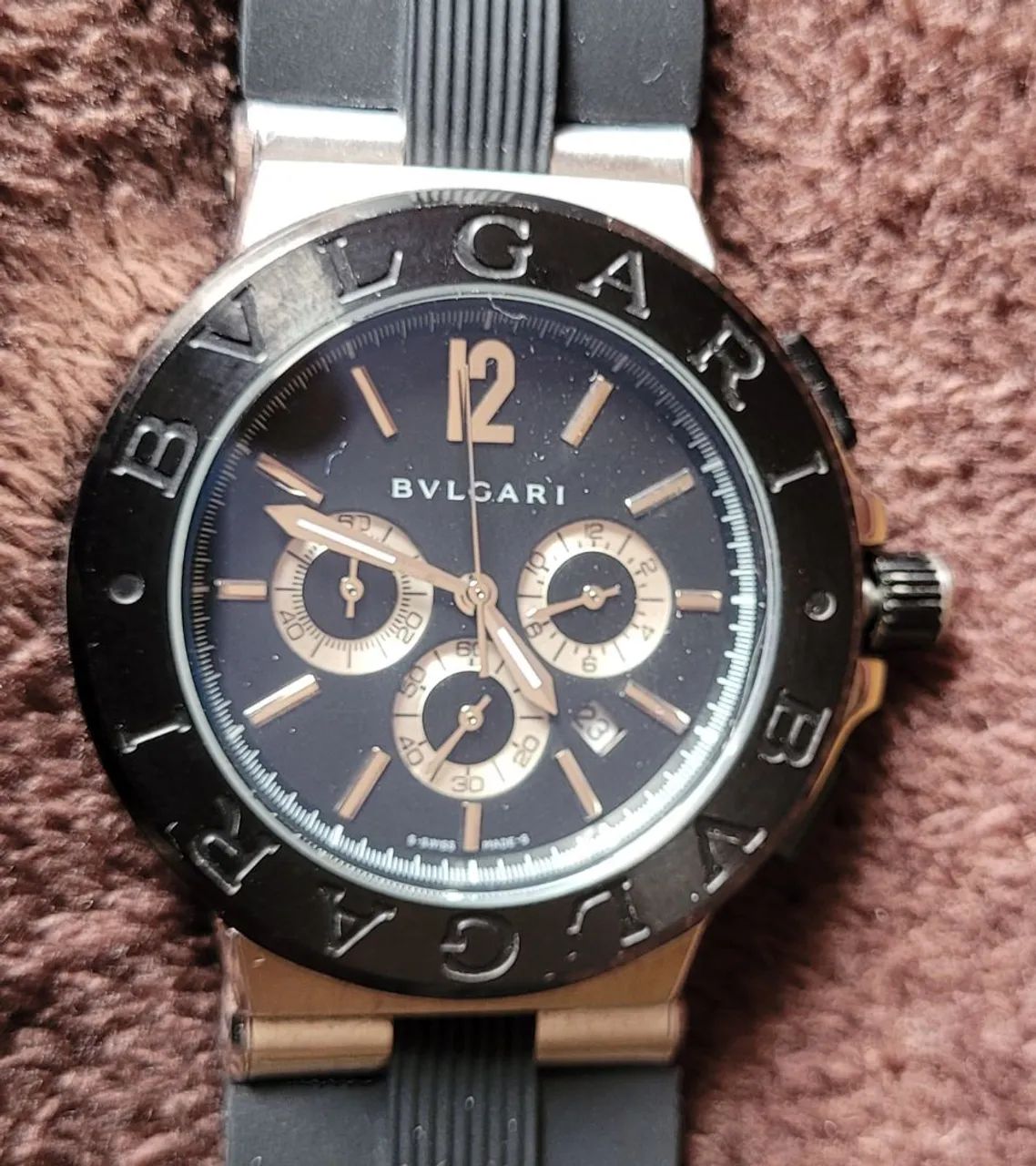 RELÓGIO BVLGARI TODO FUNCIONAL! CRONÓGRAFOS FUNCIONAM!