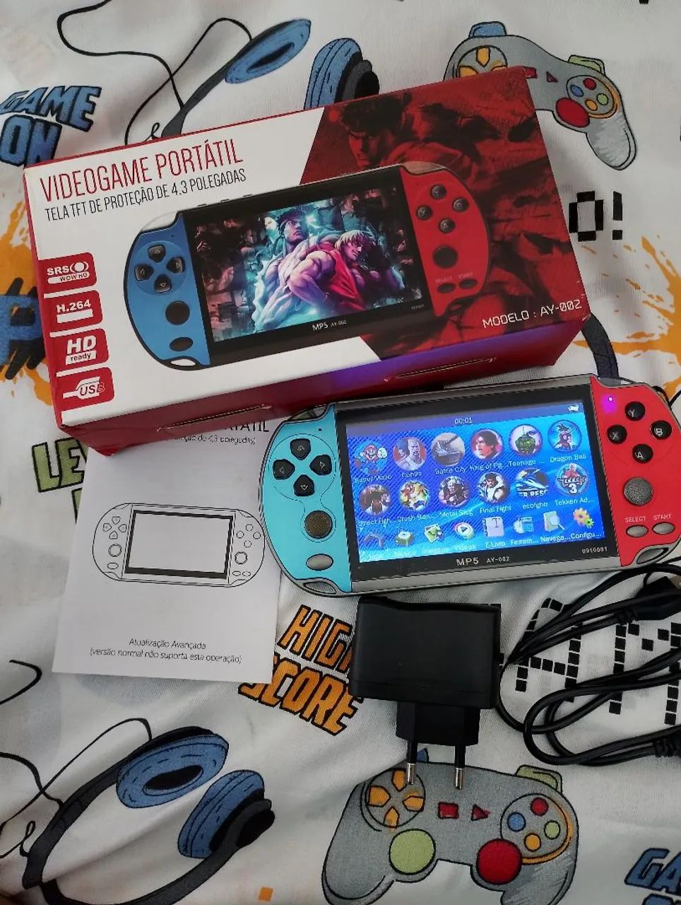 Vídio game portátil tela TFT de proteção de 4.3 polegadas modelo AY-002 faço Olx pay 