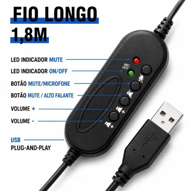 Headset Gamer e-sports Led com Usb - Foto 4