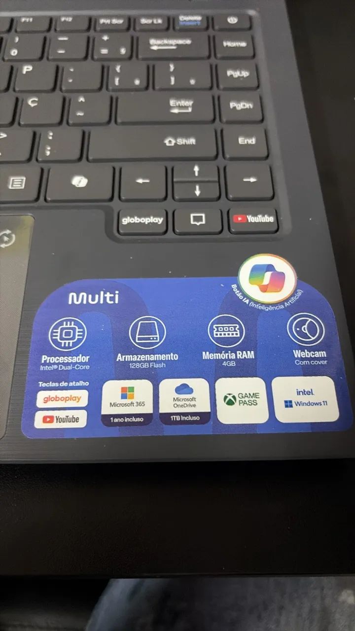 VENDO NOTEBOOK MULTI CELERON PROCESSADOR DUAL CORE  128GB  4GB DE MEMÓRIA RAM  R$: 600,00