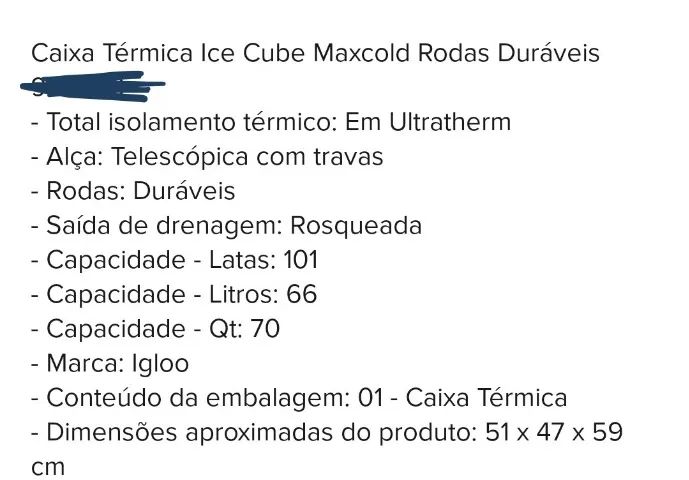 CAIXA TÉRMICA IGLOO ICE CUBE MAXCOLD - Foto 3