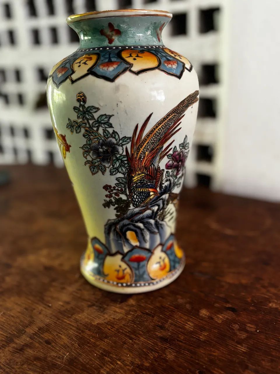 Vaso oriental em estilo Satsuma ( usado)  - Foto 3