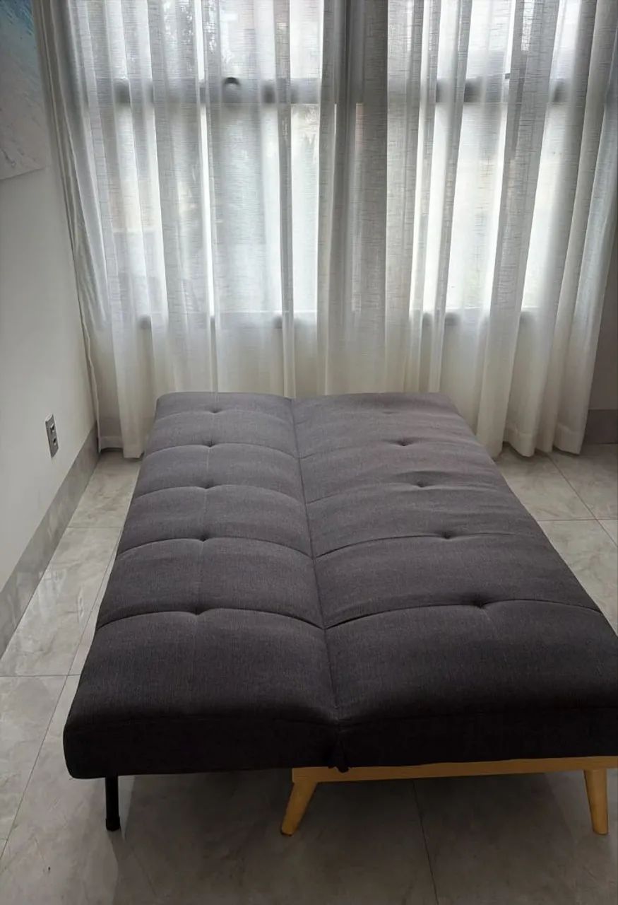 Sofá Cama 3 lugares Casal Córsega Cinza Escuro - Foto 3