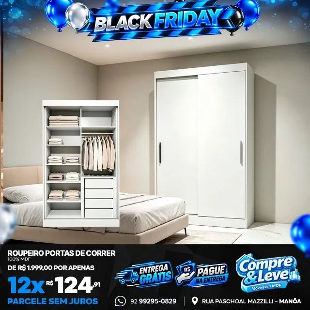 roupeiro 100% mdf 