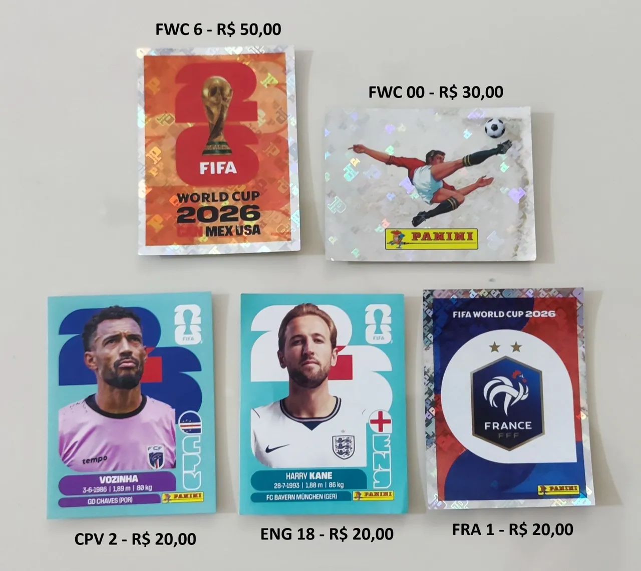 Figurinhas especiais da Copa