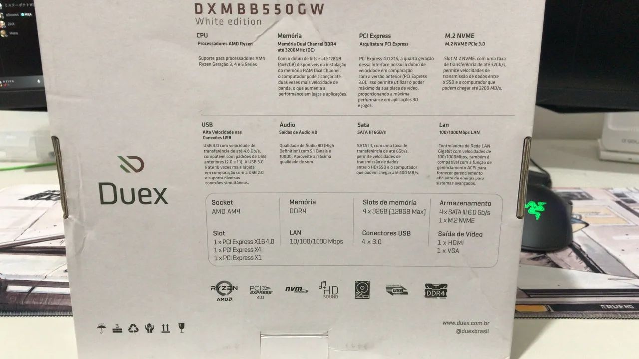 Placa mãe DUEX B550GW White Edition NOVA - Foto 3