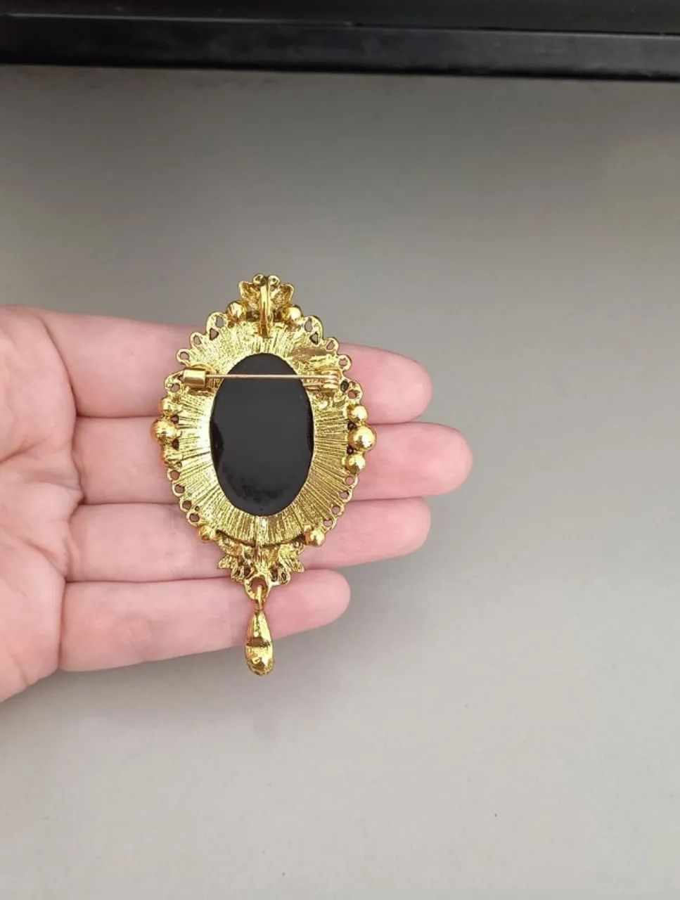 Broche de Camafeu Roxo Oval (novo) - Foto 5