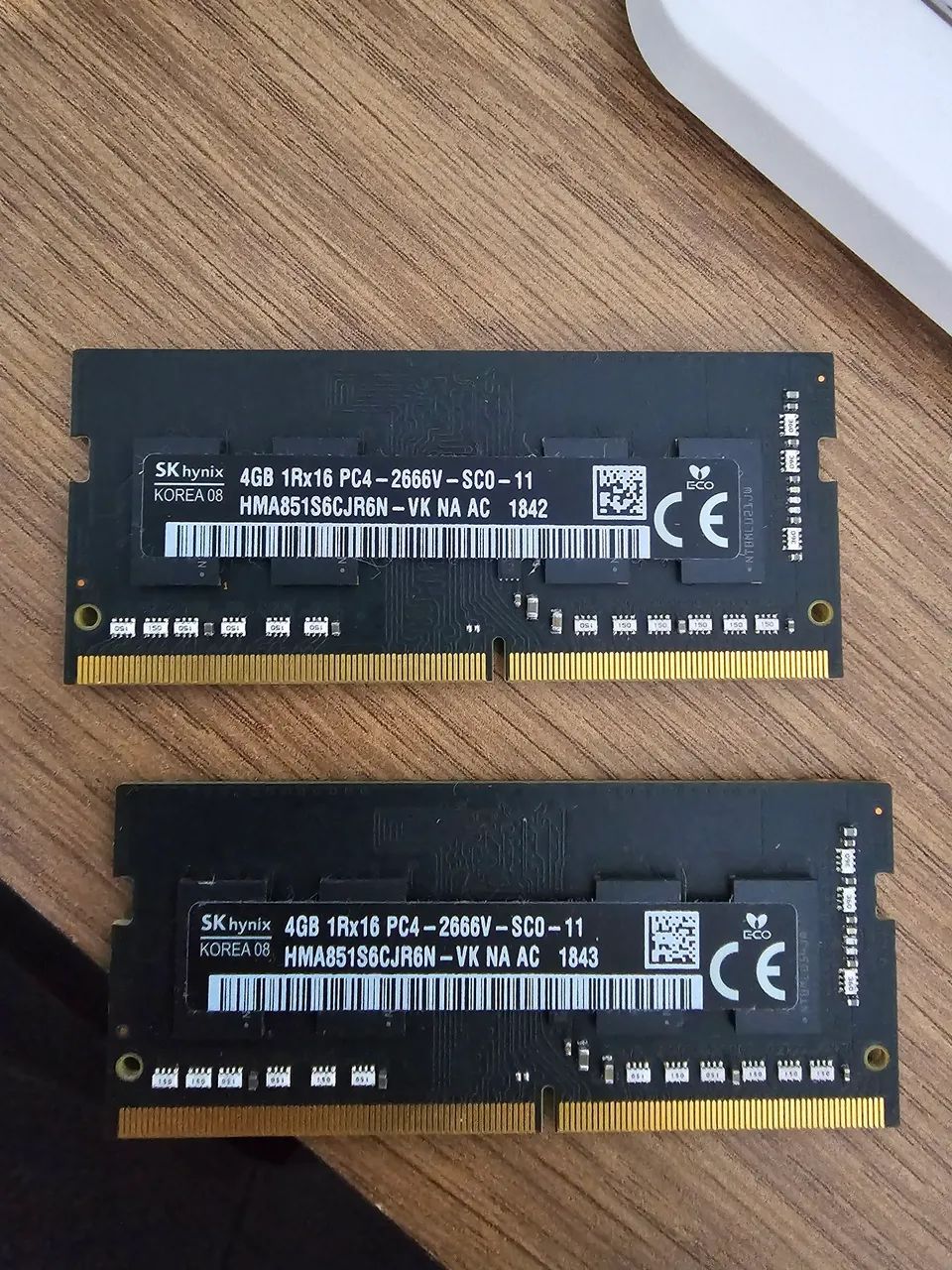 Kit 8GB (2x4GB) Memória Notebook DDR4 2666MHz SK Hynix - Testadas