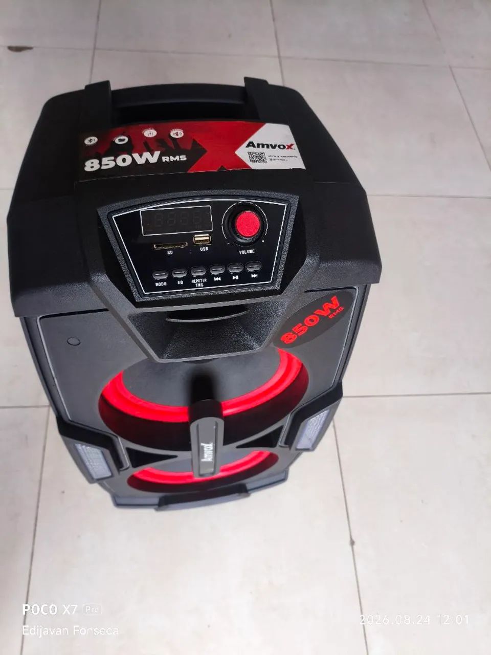 Caixa Amplificada Amvox 850w Rms - Foto 3