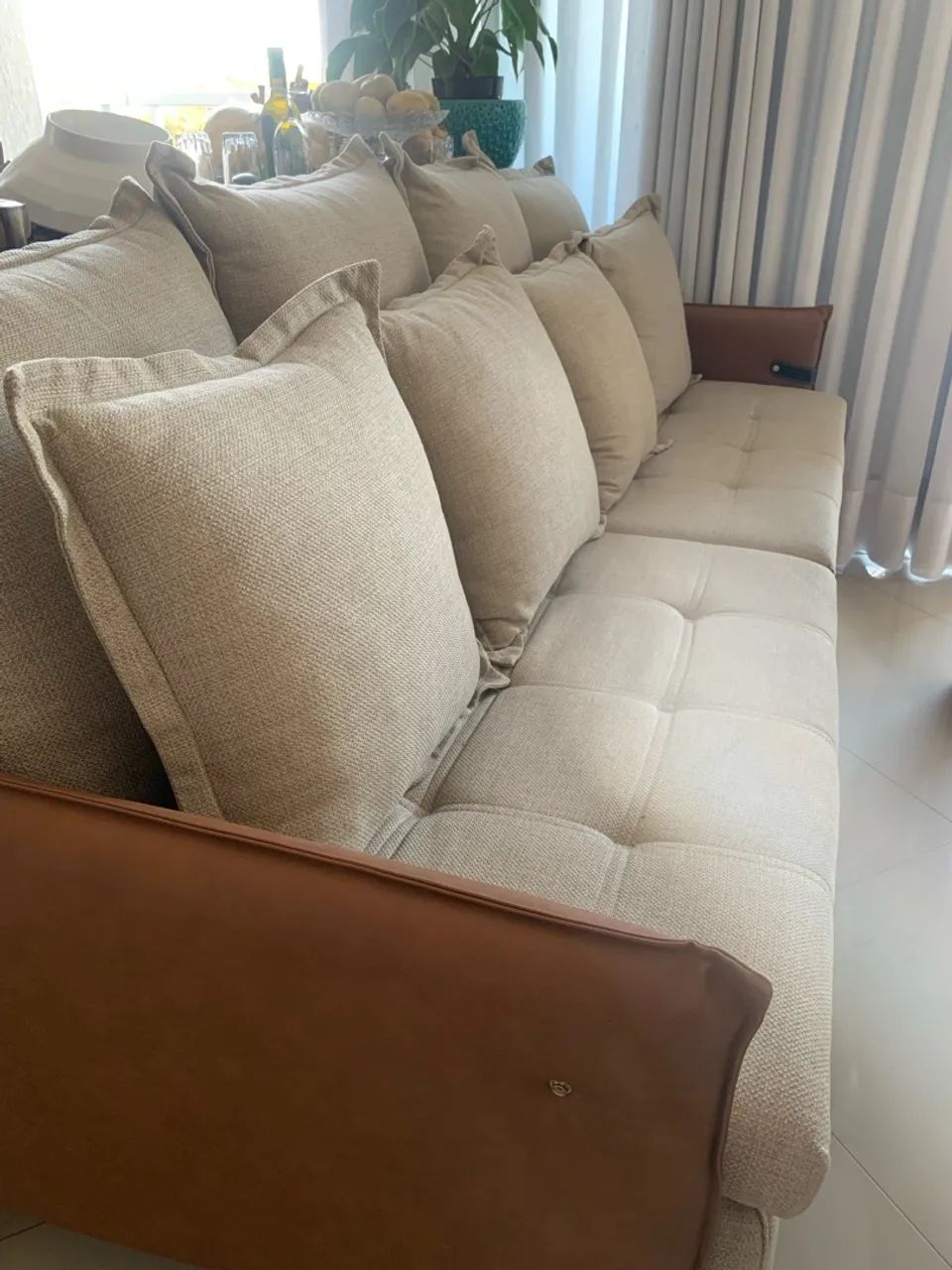 SOFÁ SEMINOVO no tecido linho parcela em até 3x - Foto 5