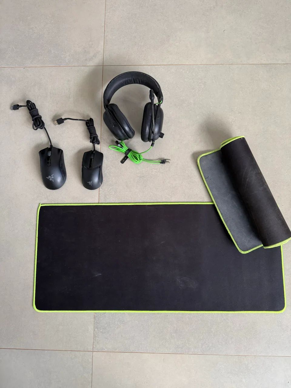 Mouse razer, fone razer, mouse pad - gamer