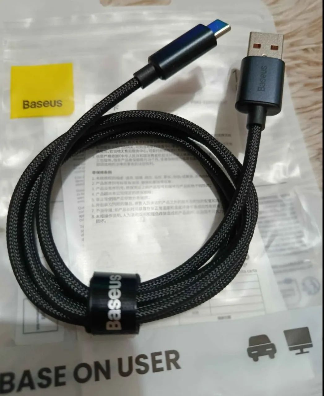 Cabo Baseus Original USB pra USB-C  - Foto 4