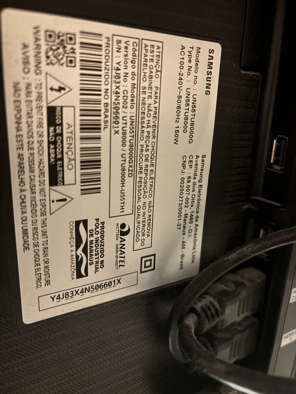 Tv smart Samsung 55 Tela quebrada