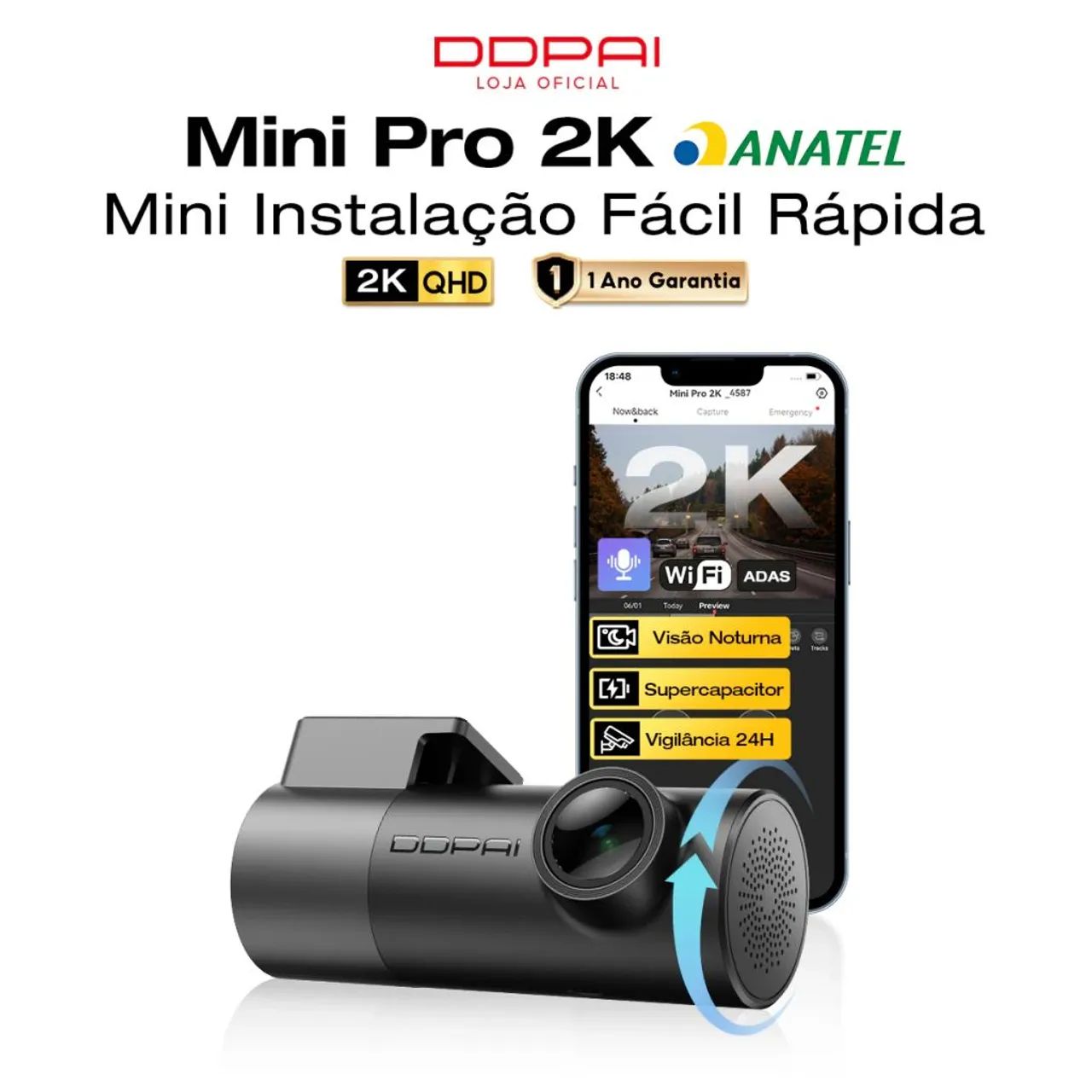 Câmera veicular ddpai mini pro 2k - Foto 2