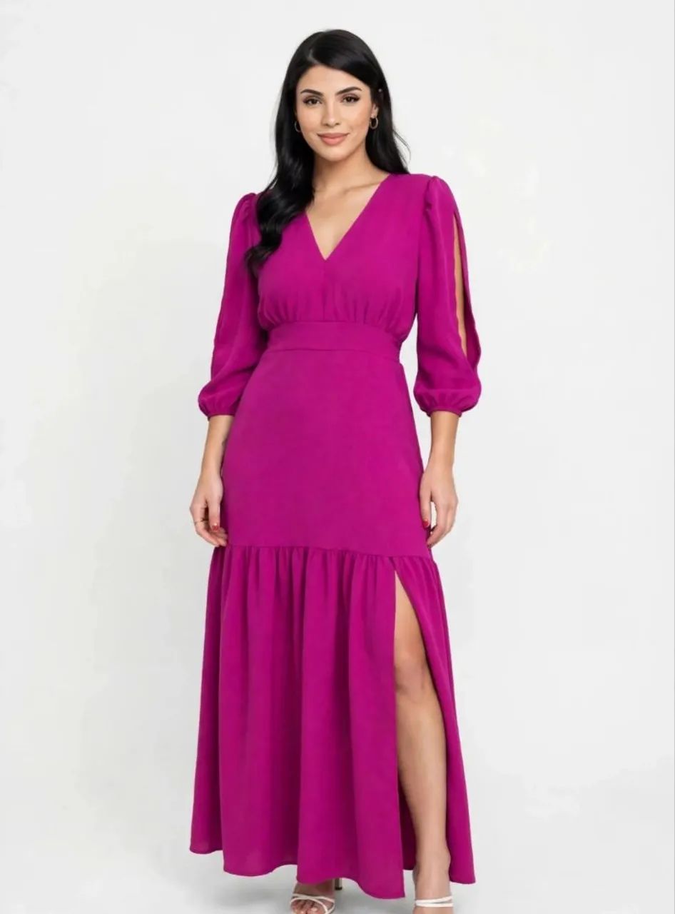 Vestido MIDI G com fenda 