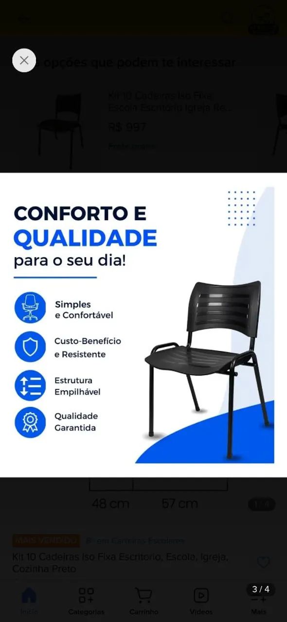 10 Cadeiras pretas  - Foto 3