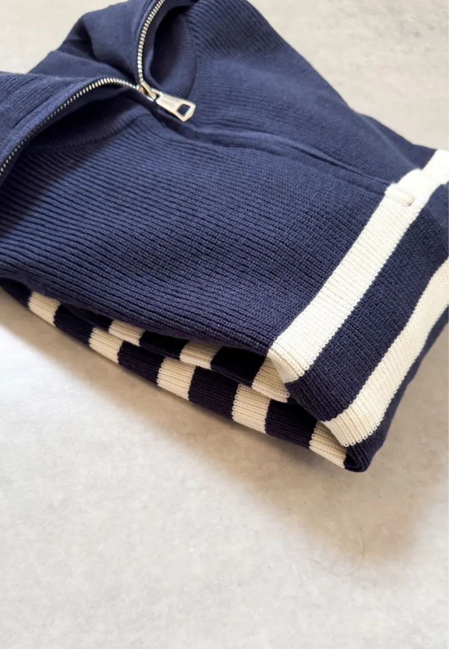 Suéter em Tricot Listrado com Zíper - Foto 3