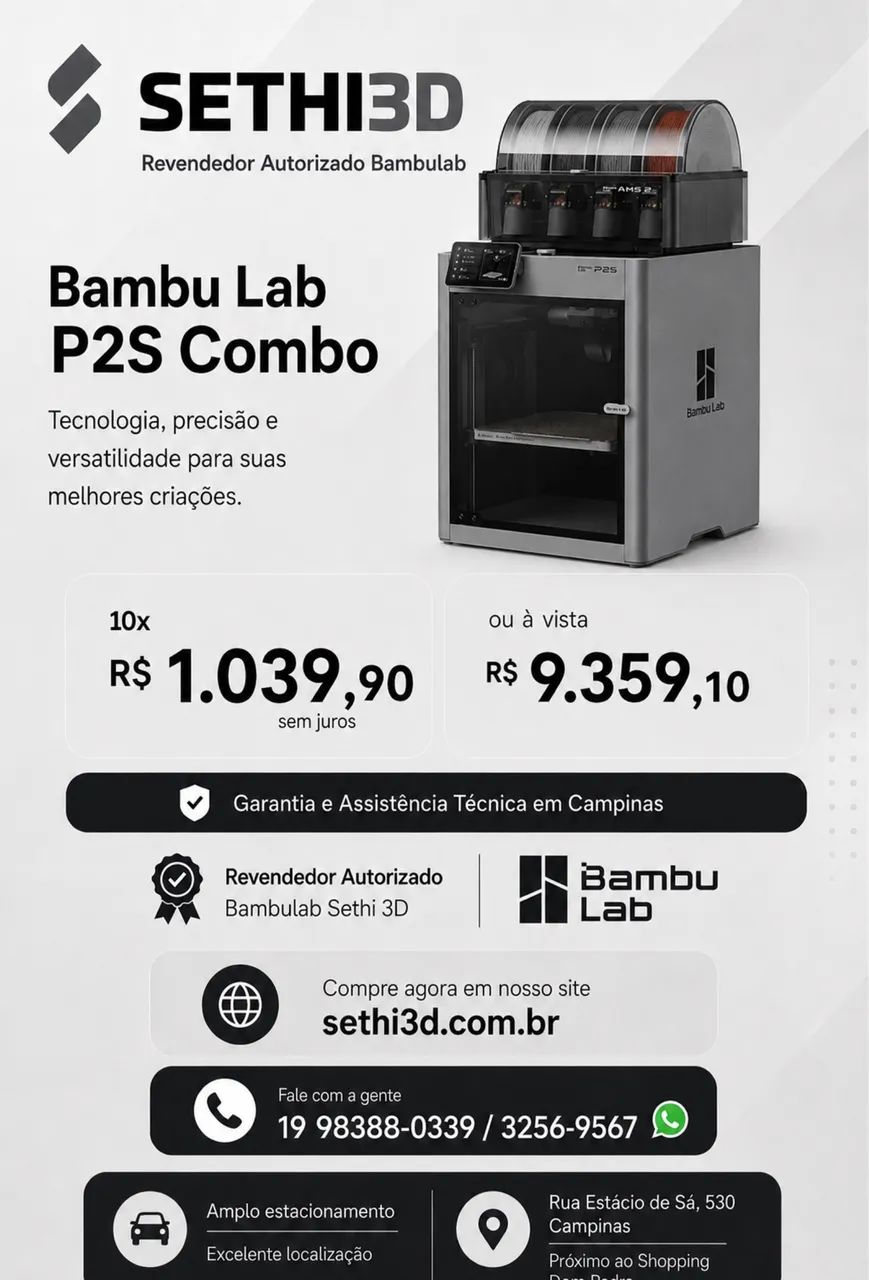 Impressora Bambulab P2S combo 110V