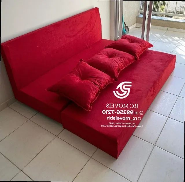 Sofá Cama Bicama 1,70m Suede D33 Compacto e Funcional - Foto 2